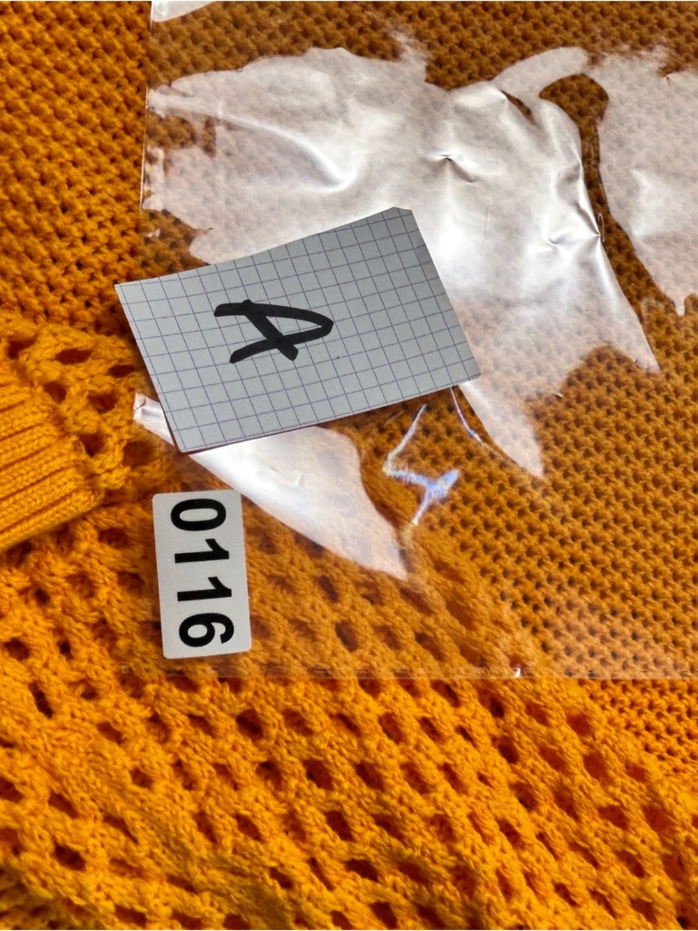 J. Crew Bright yellow/orange Open-Weave Crewneck Sweater (A0116) - Picture 8 of 8